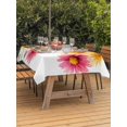 thumbnail image 3 of Outdoor Tablecloth with Umbrella Hole for Patio/Picnic/Party/Camping, Red Yellow Floral Waterproof Table Cloth Rectangle Table Cover Washable, Summer Spring Flowers Garden Aesthetic (60"x 120"), 3 of 9