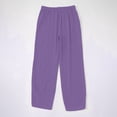 thumbnail image 5 of Women's Pants Fashion Casual Pants For Women Spring And Summer Elastic Waist Cotton Linen Loose Casual Home, 5 of 5