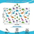 thumbnail image 2 of White Dinosaurs Landscapes Pattern Hooded Bath Towel，50"x30" for Ages 3 To 12 Kids, Quick Dry Lightweight Soft Microfiber Hood Beach Towel Cover Up for Kids, 2 of 7