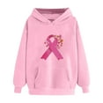 thumbnail image 2 of EchfiProm Womens Pullover Sweatshirts Soft with Pockets Hoodies Hooded Pink Breast Cancer Long Sleeve Tops for Ladies, 2 of 4