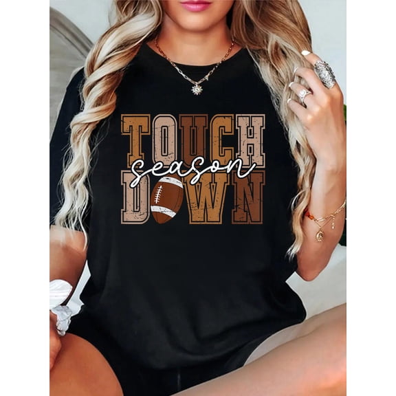 Touchdown Season Football Mama Football Life Funny Mom Dad T-Shirt