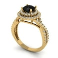 thumbnail image 2 of Halo Engagement Ring for Women - 1.3125ct Natural Onyx in 18K Yellow Gold Promise Ring, 2 of 6
