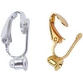 thumbnail image 1 of 20 Pieces Earring Clip Backs Clip-on Earring Converter Components Findings with Post for None Pierced Ears, Silver and Gold, 1 of 13