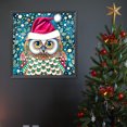 thumbnail image 4 of Pintura de diamante 5D DIY, taladro redondo completo, Kit de búho navideño, decoración del hogar, 30x30cm, 4 of 9