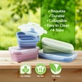 thumbnail image 5 of ICHC Collapsible Food Storage Containers - Reusable 4-Piece Set of Airtight Silicone Lunch Boxes, 5 of 8