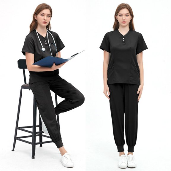 LYMAYTER Nurse Uniform for Womens Cooling Quick Drying Medical Uniform Lightweight Top Pants Medical Set S-2XL