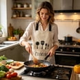 thumbnail image 4 of ZZHZGZ on Sale Kitchen Aprons with Pockets – Proof Cooking Apron with Hand Wiping Towels Adjustable Chef Aprons for & for Home Bbq Restaurant Café Use, 4 of 5