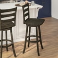 thumbnail image 3 of BizChair Classic Ladderback Swivel Bar Stool, Gray Wash Walnut (Set of 2), 3 of 12