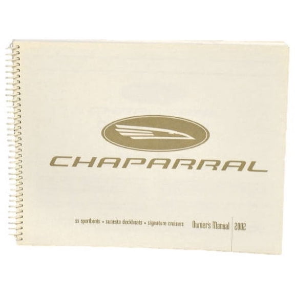 Chaparral Boat Owners Manual | 2002 SS Sportboats Sunesta Signature