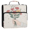 thumbnail image 5 of FORMRS Zipper Binder with Shoulder Strap 2-inch Ring 500 Sheet Capacity File Bag, Beige Cute Flower, 5 of 5
