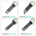 thumbnail image 3 of Artesanía Tallado Cuchillo Juego, 7,3mm/7,3mm/6mm/3mm 50# Carbono Acero Grande Plano Diagonal Redondo Triángulo Hoja Madera  Bricolaje Grabado Manual Herramientas 2 Juegos (8uds) Unique Bargains herramientas para tallar madera, 3 of 6
