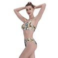 thumbnail image 5 of Daiia Llama and Cactus1 printed 2 piece Swimsuit Bikinis for Women High Waisted Racerback Bathing Suits Summer Tummy Control Scoop Neck Swimwear-Small, 5 of 8