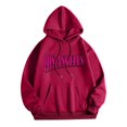 thumbnail image 1 of MKLEKYY Sweater Comb Womens Letter Printed Trendy Cool Fall/Winter Long Sleeved Drawstring Hooded Sweater, 1 of 1