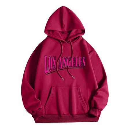 MKLEKYY Sweater Comb Womens Letter Printed Trendy Cool Fall/Winter Long Sleeved Drawstring Hooded Sweater