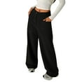 thumbnail image 3 of FASHOFT Wide Leg Corduroy Pants for Girls Baggy Straight Leg High Waisted Trousers Vintage Kids Dress School Uniform Pant Black 9-10 Years, 3 of 8