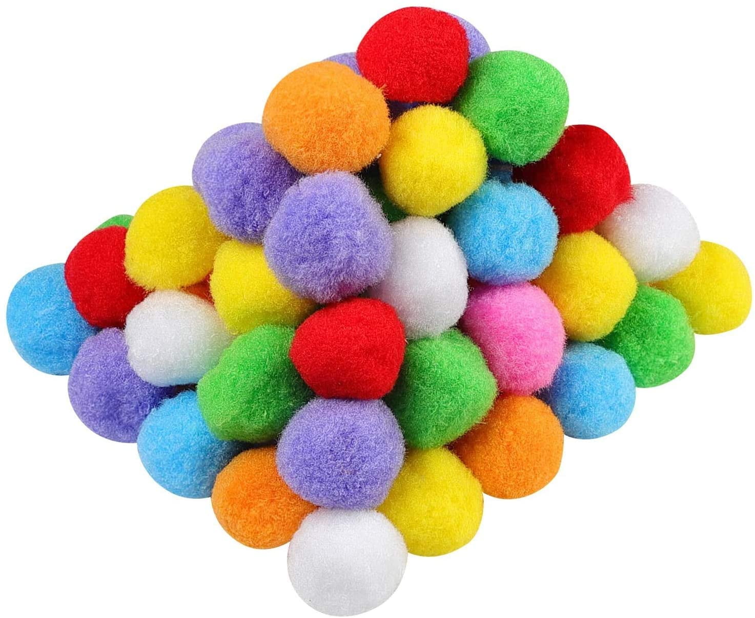Christmas Colour 25mm Red,Green and White Craft Pom Poms-Pack of 50 