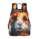 thumbnail image 1 of Balery Oil Painting Colorful Hamster Mochila Ligera para Hombres y Mujeres – Resistente y Impermeable, Ideal para la Escuela, el Trabajo, los Viajes y el Uso Diario, 1 of 7