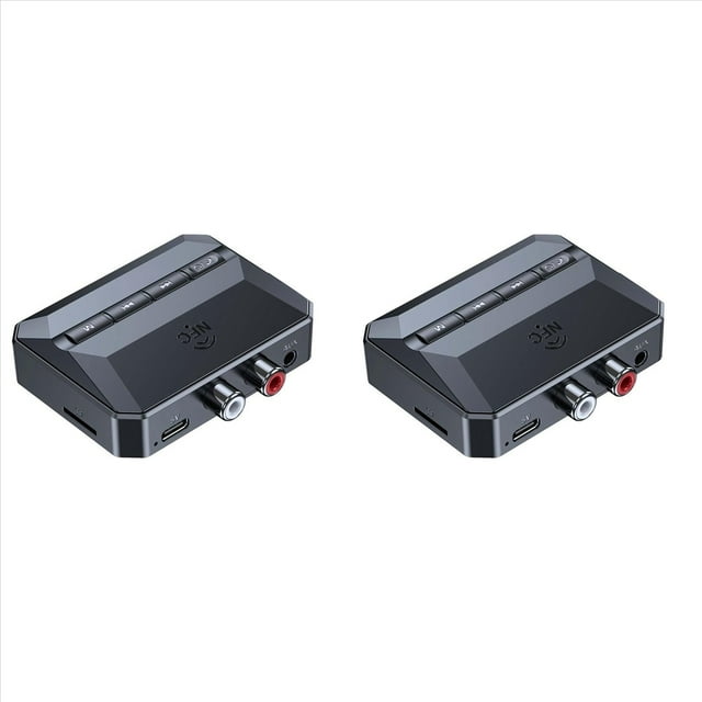 2X Receptor Bluetooth NFC, Adaptador AUX Bluetooth 5.3 para Automóvil, Receptor de Audio Inalámbrico para Estéreo/Altavoz/Música en el Hogar