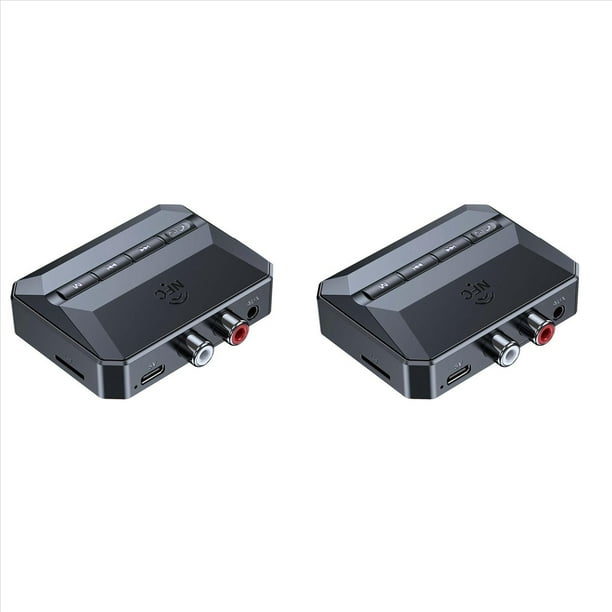2X Receptor Bluetooth NFC, Adaptador AUX Bluetooth 5.3 para Automóvil, Receptor de Audio Inalámbrico para Estéreo/Altavoz/Música en el Hogar