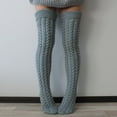 thumbnail image 2 of WTXUE Thigh High Stockings, Slouchy Socks, Women Knit Leg Stocking Thigh Long Warmers Knee Cable Boot Socks Over Extra Socks, 8# Grey, 2 of 6