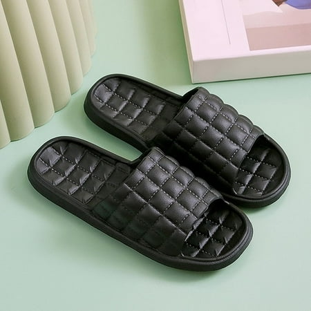 

PIKADINGNIS Women Indoor Home Slippers Summer Soft Comfortable Non-slip Flip Flops Bath Slippers Couple Family Flat Shoes Hotel Sandals