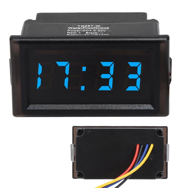 Reloj, DC4.5-30V Reloj electrónico impermeable a prueba de polvo para automóvil Reloj electrónico de diseño de próxima generación