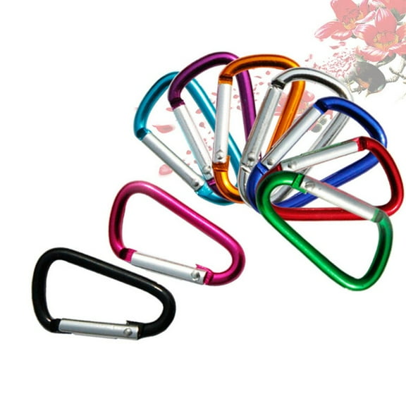 Cogfs 10 Pcs Carabiner Spring D-ring Belt Clip Snap Key Chain Aluminum Hook
