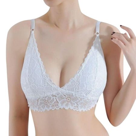 

NECHOLOGY Comfortable Bras For Women Women s Blissful Benefits Super Soft Wireless Lightly Lined Comfort Bra White Large