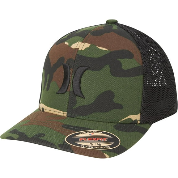 Hurley Men's Hat Laguna Icon Stretch Fit Mesh Trucker Cap (Small/Medium, Camo)