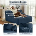 thumbnail image 5 of Aukfa Corduroy Chaise Lounge Chair, Oversized Indoor Lounger Floor Sofa Bed for Living Room, Bedroom, Small Space,Blue, 5 of 8