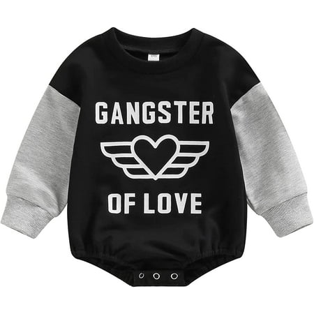 

PIKADINGNIS Newborn Baby Girl Boy Sweatshirt Romper Bodysuit Oversized Long Sleeve Crewneck Pullover Jumpsuit Fall Winter Clothes