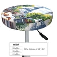 thumbnail image 4 of Zufioo Parisian Cafe With Eiffel Print Round Bar Chair Cushion Cover, Elastic Round Stool Protector, Dustproof and Non-slip Bar Kitchen Restaurant Chair Mat-12 inch, 4 of 7