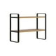 thumbnail image 2 of Estantería organizadora de escritorio de doble nivel con soporte en forma de H para oficina, estudio y hogar - Almacenamiento resistente de madera y hierro para libros, suministros y decoración, 2 of 6