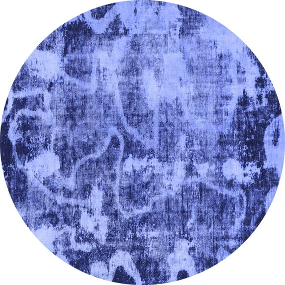 Ahgly Company Indoor Round Persian Blue Bohemian Area Rugs, 4' Round