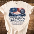 thumbnail image 3 of Where the Spirit of the Lord Is Shirt, American Flag Cross 250th Tee, Comfort Colors® Christian USA T-Shirt, 3 of 7