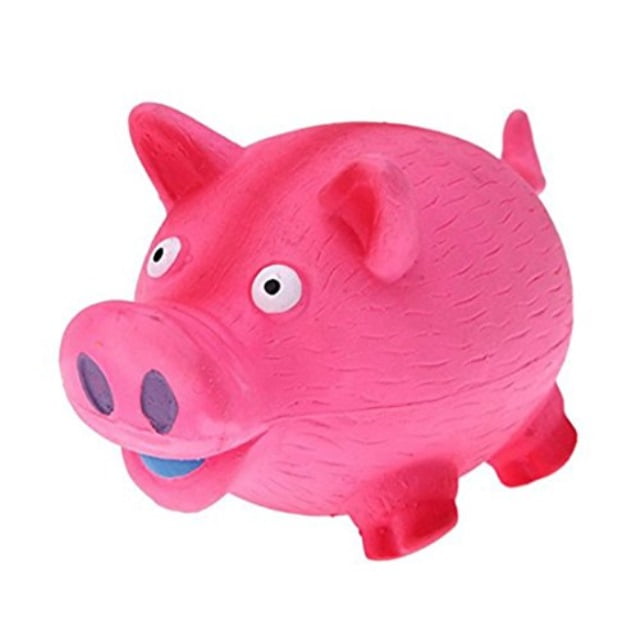 tau trading squeaky loud and funny dog toy pink pig