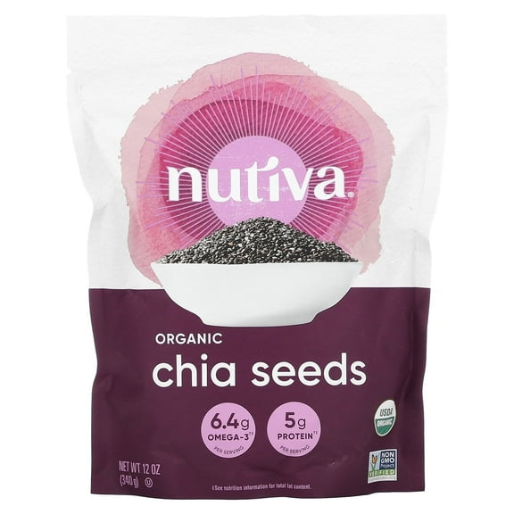 Nutiva Organic Chia Seed Black 12 oz Pack of 4