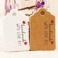 thumbnail image 3 of 100TAG New Vintage style paper gift tag white/kraft cardboard jewelry label tag for gift /wedding favors products note tag kraft3x5hdbyR 50tag50string, 3 of 6