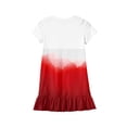 thumbnail image 3 of Abcomgle Girls Dresses Size 10-12 Casual A-Line Short Sleeve Midi Dress Gradient Loose Ruffle Hem Swing Skirt with Pockets for 4-14t Kids, 3 of 4