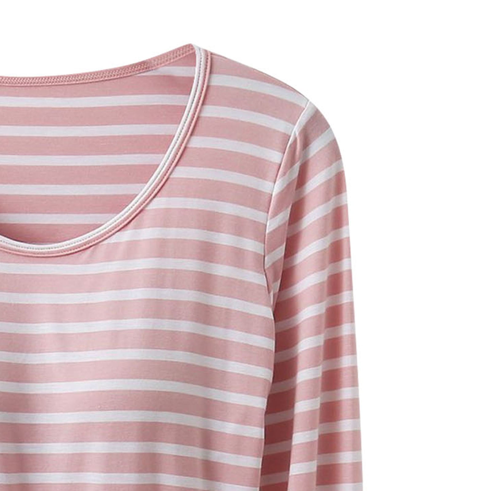 BONIXOOM Womens Christmas Pajamas Couples Christmas Pajamas Loungewear None Long Sleeve Sleep Tops Striped Pink XXXXL