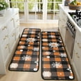 thumbnail image 4 of Kitchen Rugs Sets Of 2,Orange and Black Plaid Christmas Snowflake Pattern Anti Fatigue Kitchen Mat Rugs Non Slip Washable,Decorative Kitchen Floor Mats for Kitchen,Sink,Laundry,17"x47"+17"x47", 4 of 5