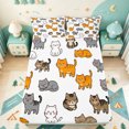 thumbnail image 5 of meiyoeat Cute Cat Cartoon Bed Sheets,Kitten Animal Print Full Size Sheets For Girls,4-Piece1 Flat Sheet, 1 Fitted Sheet and 2 Pillowcases, 5 of 6