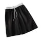 thumbnail image 2 of Pantalones cortos hasta la rodilla para hombre, pierna ancha, cordón, cintura elástica, patrón de bordado, pantalones cortos deportivos informales para hombre con bolsillos, negro XL, 2 of 8