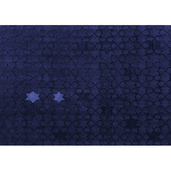 Ahgly Company Machine Washable Indoor Rectangle Abstract Blue Modern Area Rugs, 5' x 7'