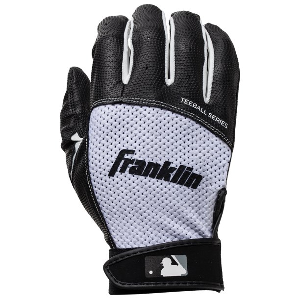 Franklin Sports Teeball Flex Series Batting Gloves Black/White