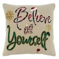 thumbnail image 4 of Fennco Styles Holiday Believe in Yourself Decorative Throw Pillow 18" W x 18" L - Natural Cotton Cushion for Christmas, Couch, Living Room, Bedroom Décor and Special Occasion, 4 of 4
