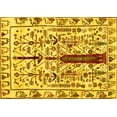 thumbnail image 1 of Ahgly Company Machine Washable Indoor Rectangle Abstract Yellow Contemporary Area Rugs, 8' x 12', 1 of 4