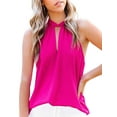 thumbnail image 2 of Women's Halter Tops Sexy Criss Cross Cut Out Long Sleeve Wrap Crop Top Solid Cami Tank Tops, 2 of 4