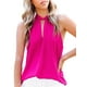 thumbnail image 2 of VISgogo Mujeres Halter Tops, Adultos Summer Loose Tie-up Color sólido Tank Tops (Blanco, Negro, Azul, Albaricoque Claro, Rosa Roja) VISgogo moda, 2 of 4