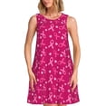 thumbnail image 1 of JUNZAN Robes d'Été Imprimées Sensibilisation au Cancer du Sein pour Femmes 2025, Robes Sans Manches Décontractées Col Rond avec Poches, 1 of 7